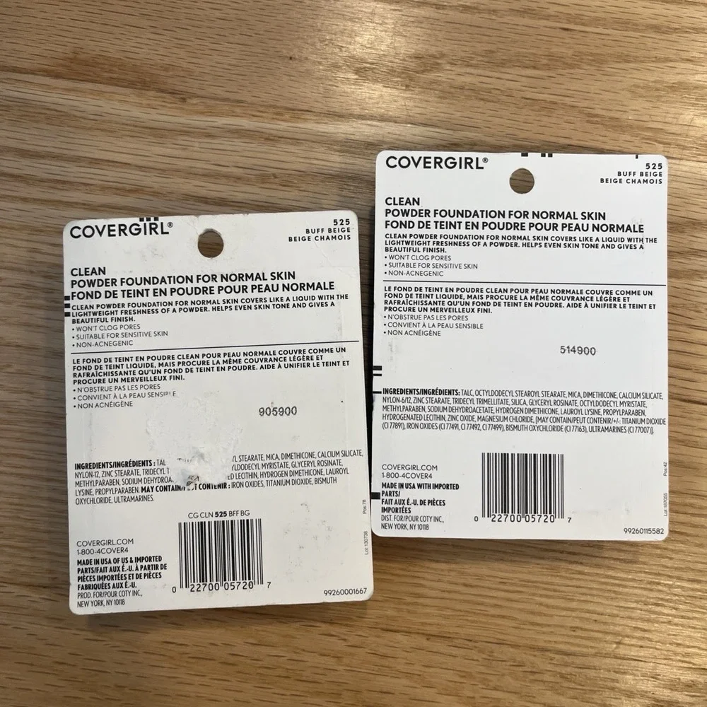 2x CoverGirl Clean Powder for Normal Skin 525 Buff Beige